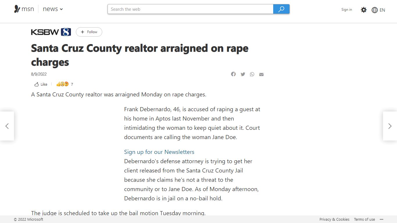 Santa Cruz County realtor arraigned on rape charges